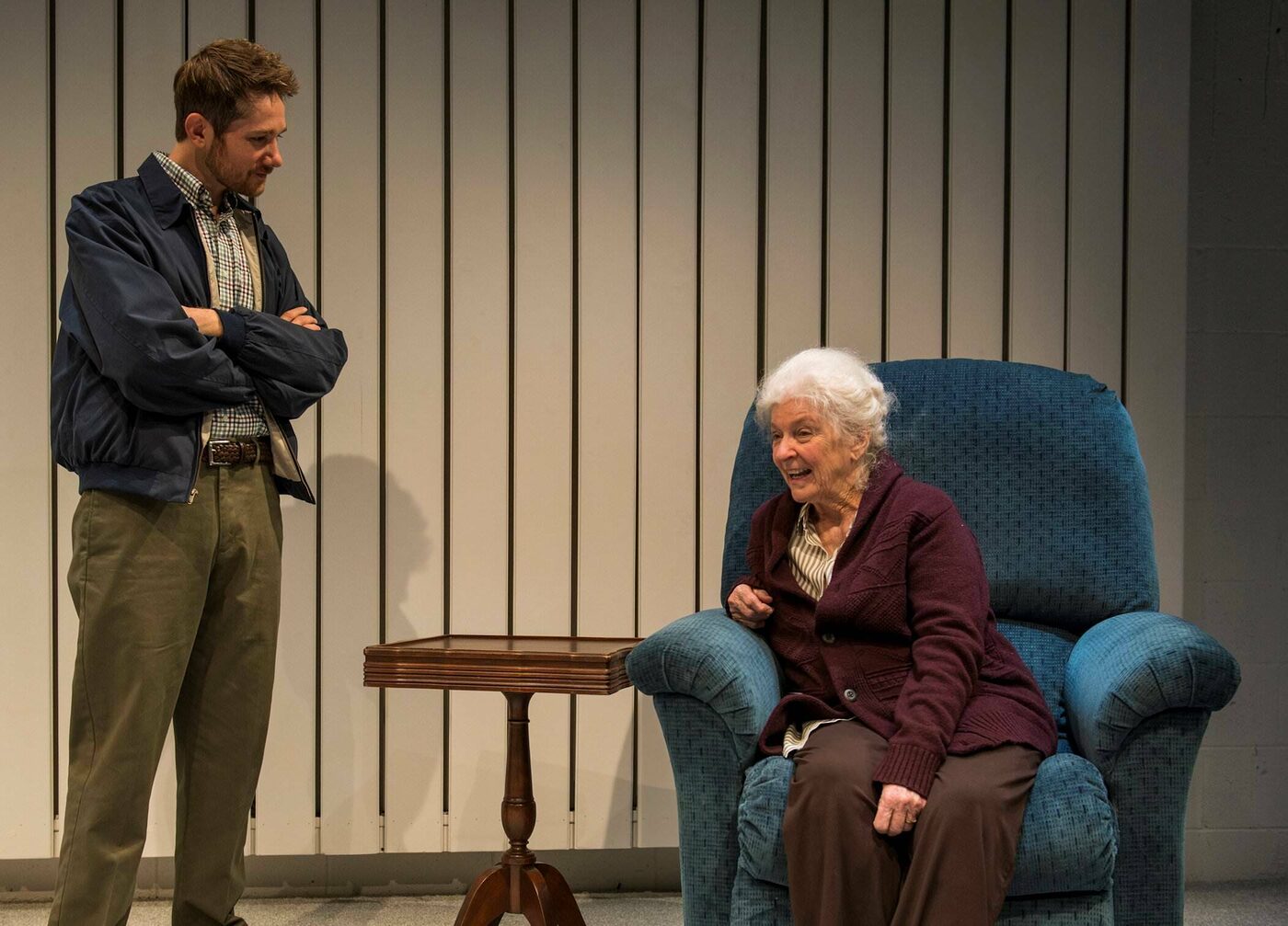 Two actors seated together in Marjorie Prime